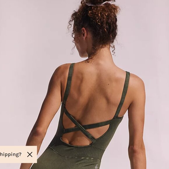 Free People free movement Good Karma Onesie color Olive Green size XS - Picture 5 of 13